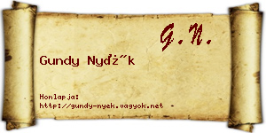 Gundy Nyék névjegykártya